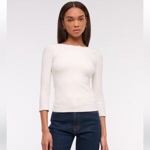 Abercrombie Long-Sleeve Balletic Scoop-Back Top